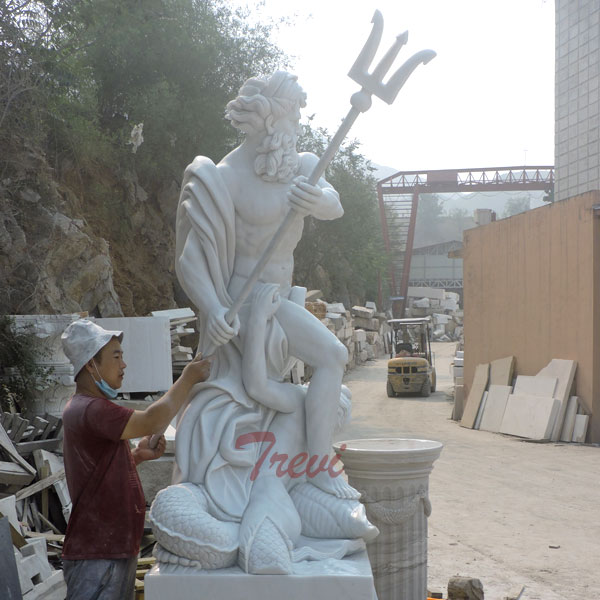 Poseidon greek garden marble life size statues for sale details