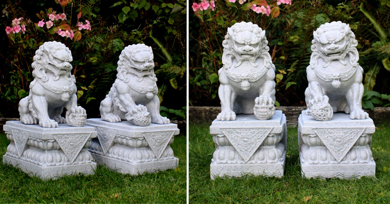 Life Size Feng Shui Dog In Front Of House Meaning TMA 95 Trevi Marble 