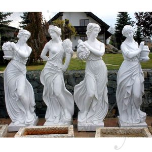 Outdoor White Marble Four Season Goddess Statue Life Size Garden Sculptures Designs For Sale TMC