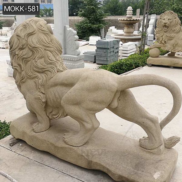 emsco guardian lion garden statue granite