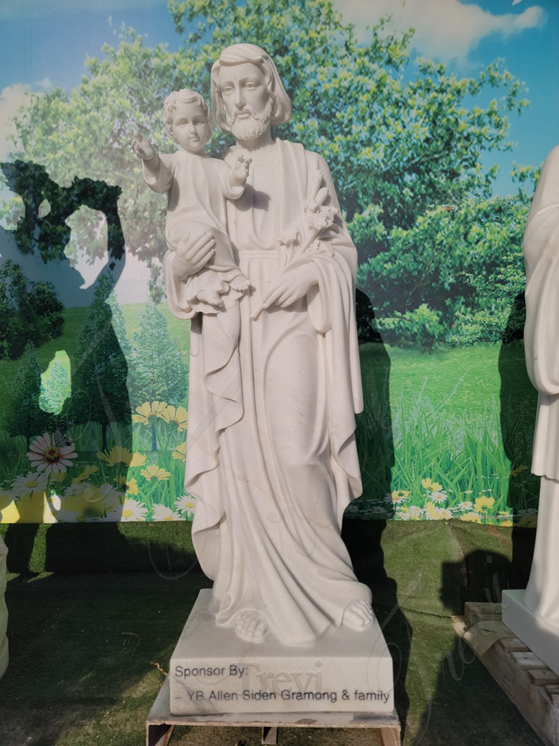 catholicgarden marble statues of saint joseph