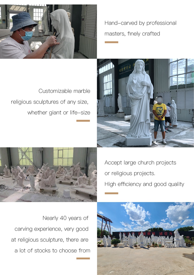 Catholic Saint White Marble Statues