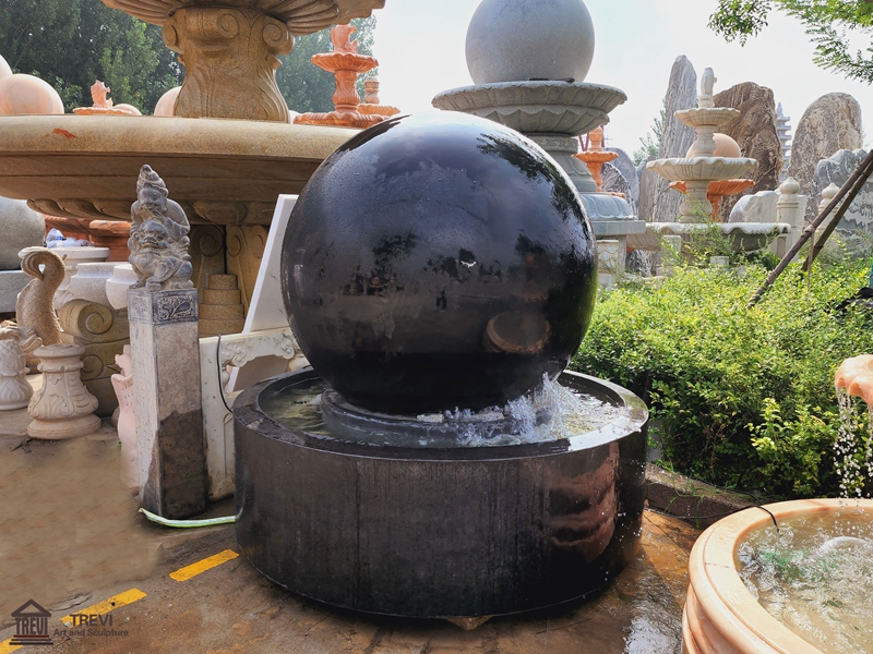 marble black ball fountain