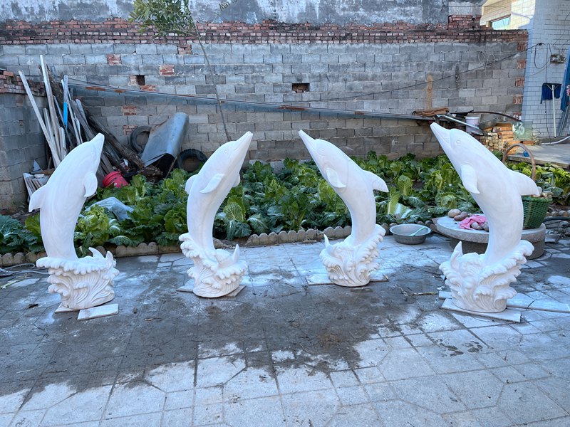 Marble Dolphin Statue Outdoor 1