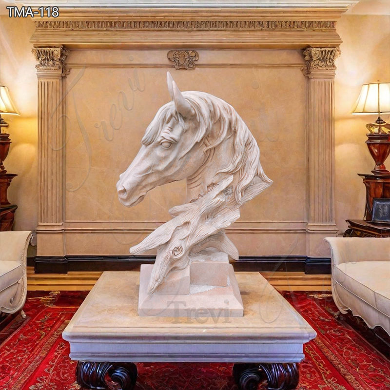 Marble-Horse-Head-Sculpture-Elegant-Indoor-Home-Decor