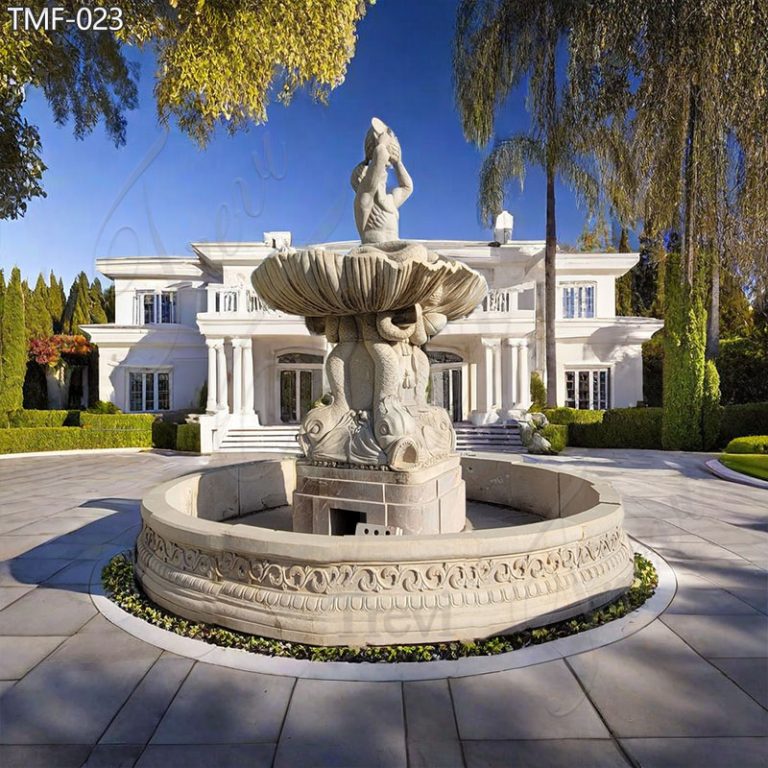 Marble-mermaid-water-fountain-outdoor-3