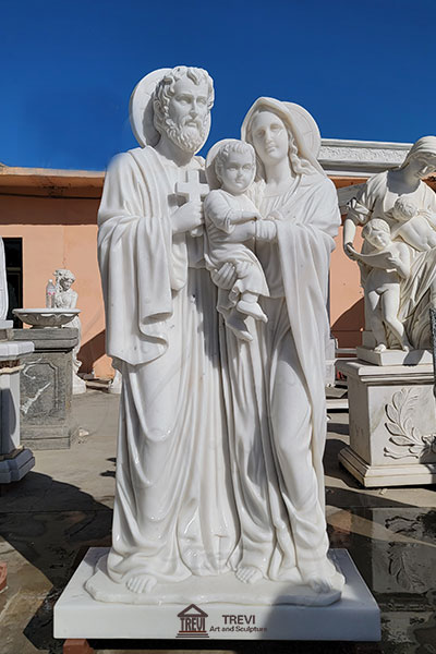 marble holy family statue