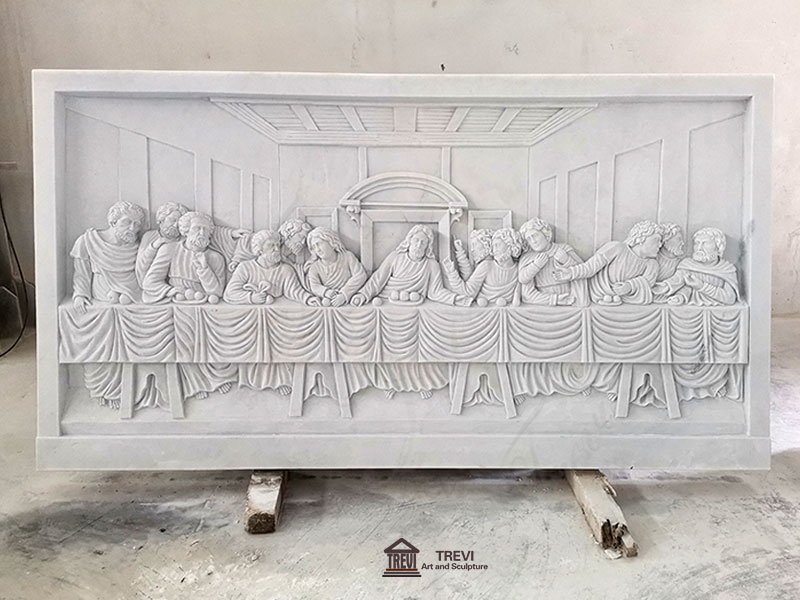 the last supper marble relief