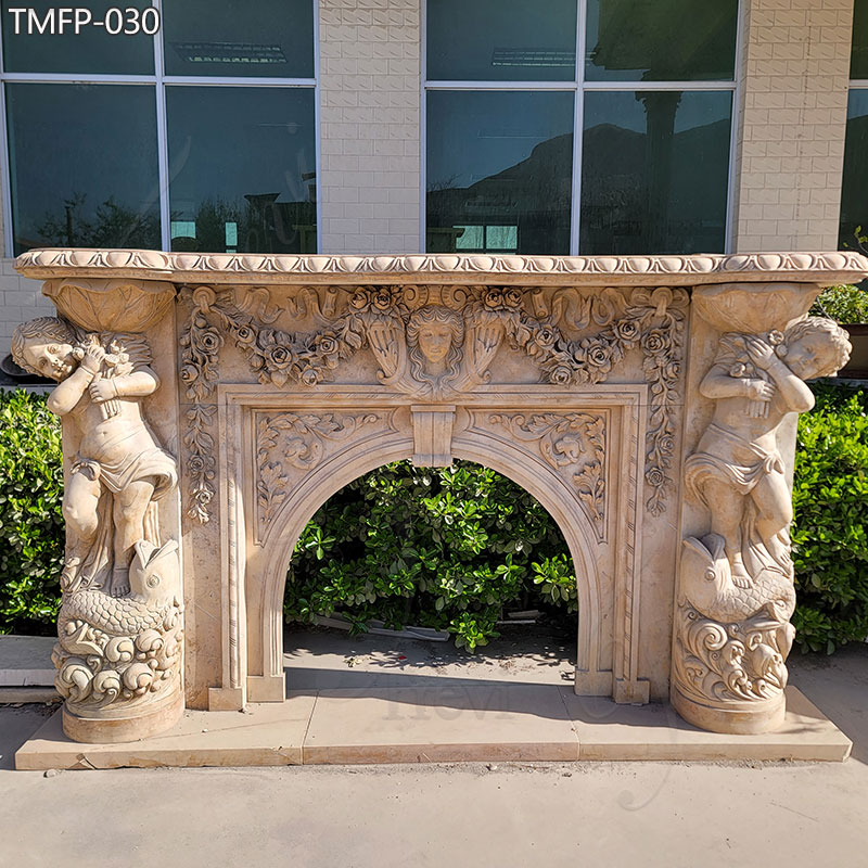 factory price decorative vintage marble fireplace mantel for sale 1