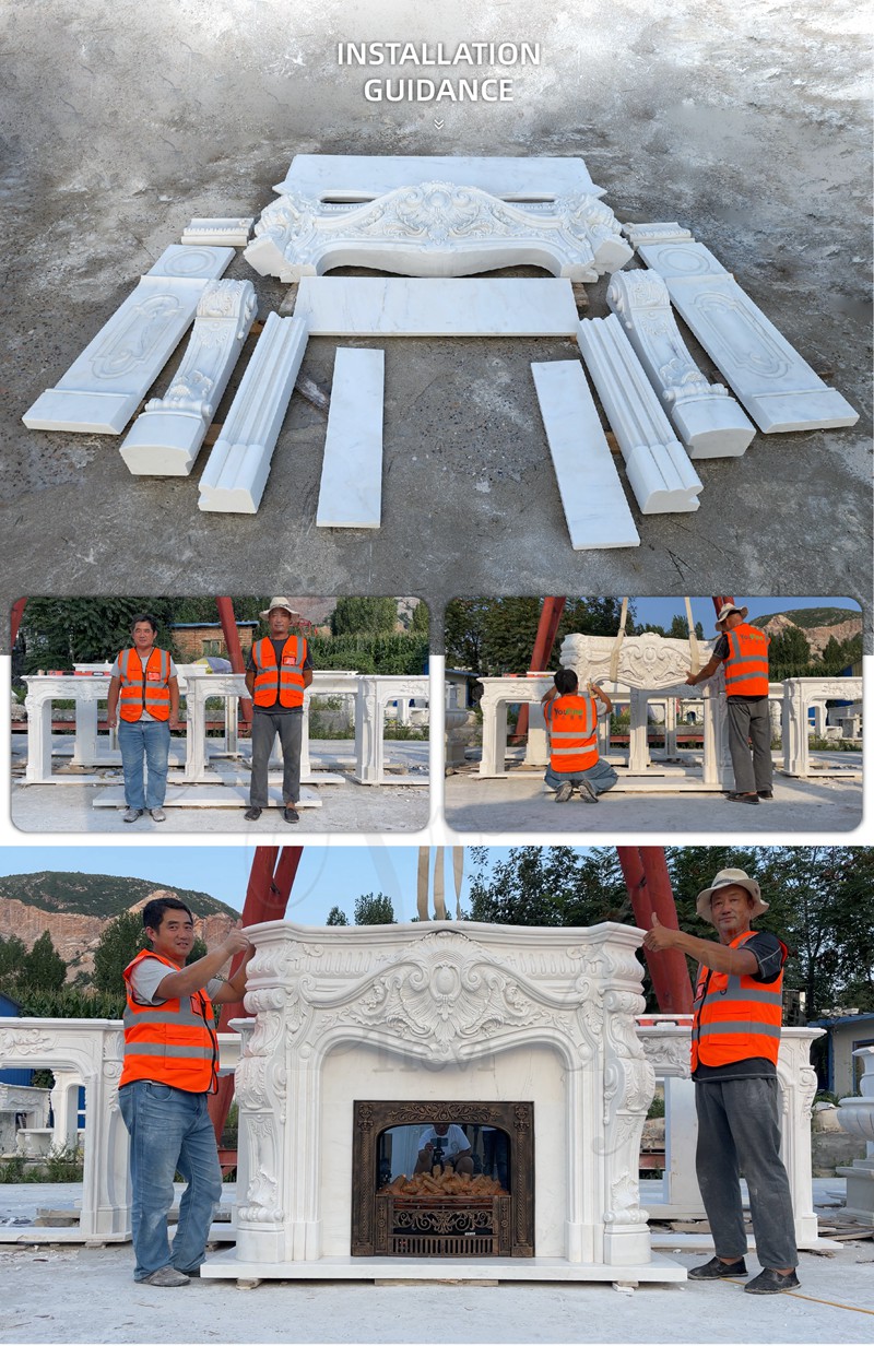 vintage marble fireplace surround install