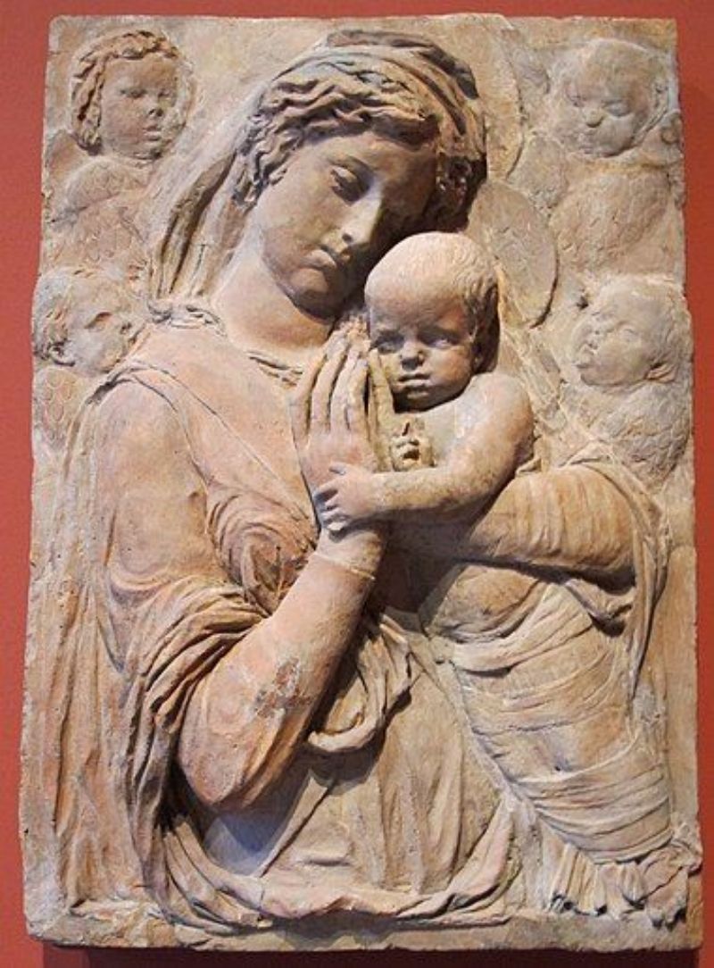 madonna and child with four cherubs