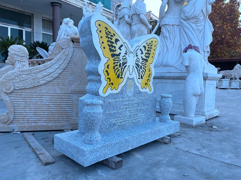 granite butterfly headstone 6