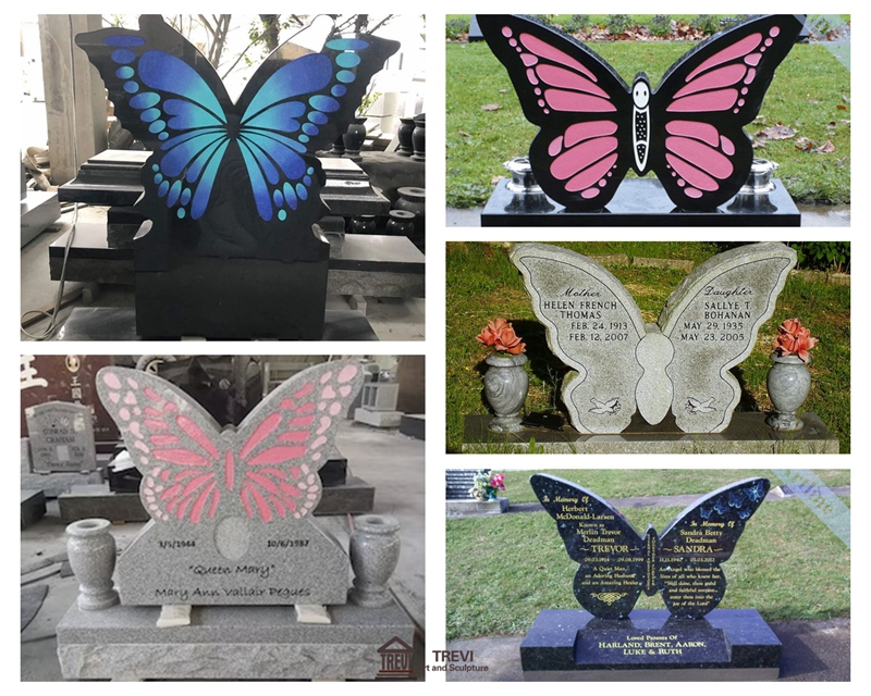 granite butterfly headstone designs