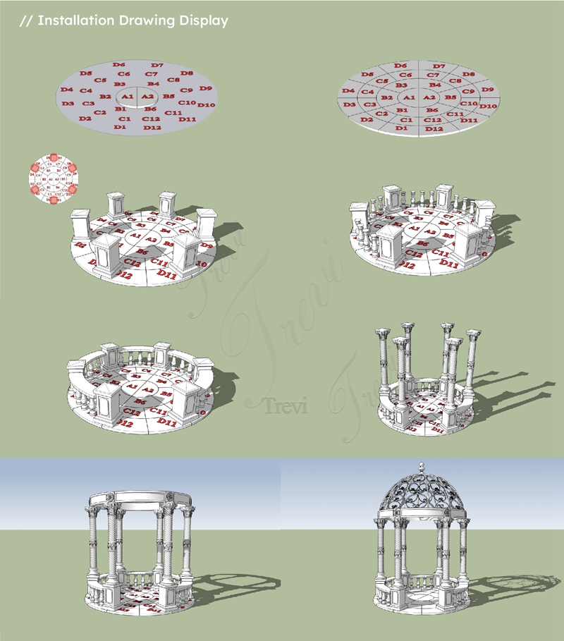 how to install a marble gazebo