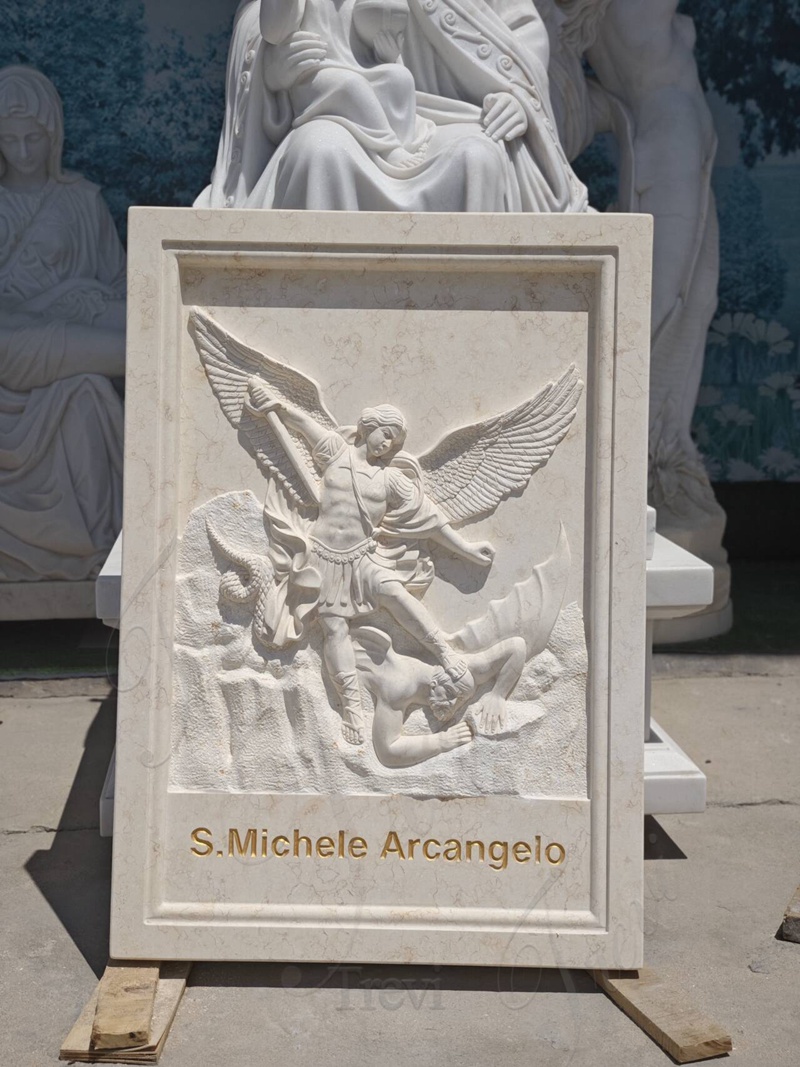 marble st michael wall art