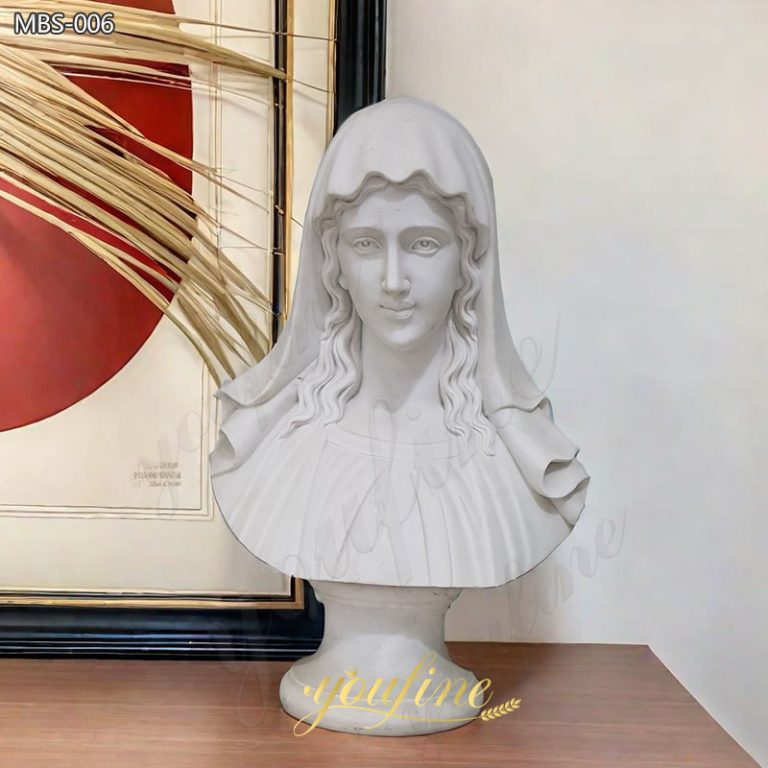 marble virgin mary bust