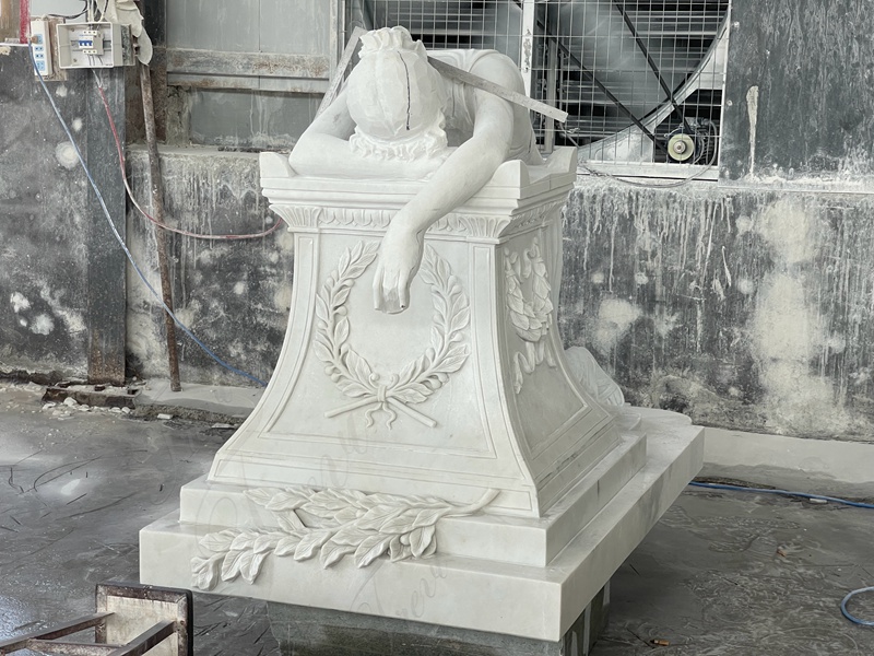 outdoor weeping angel marble statue