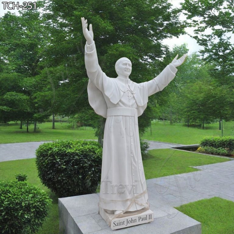 life size marble pop john paul ii statue