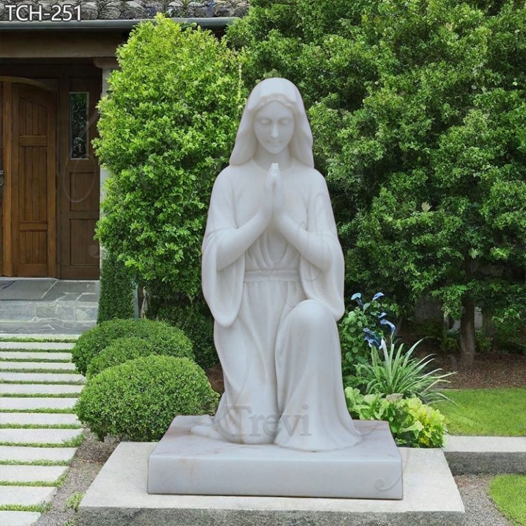 marble virgin mary praying statue