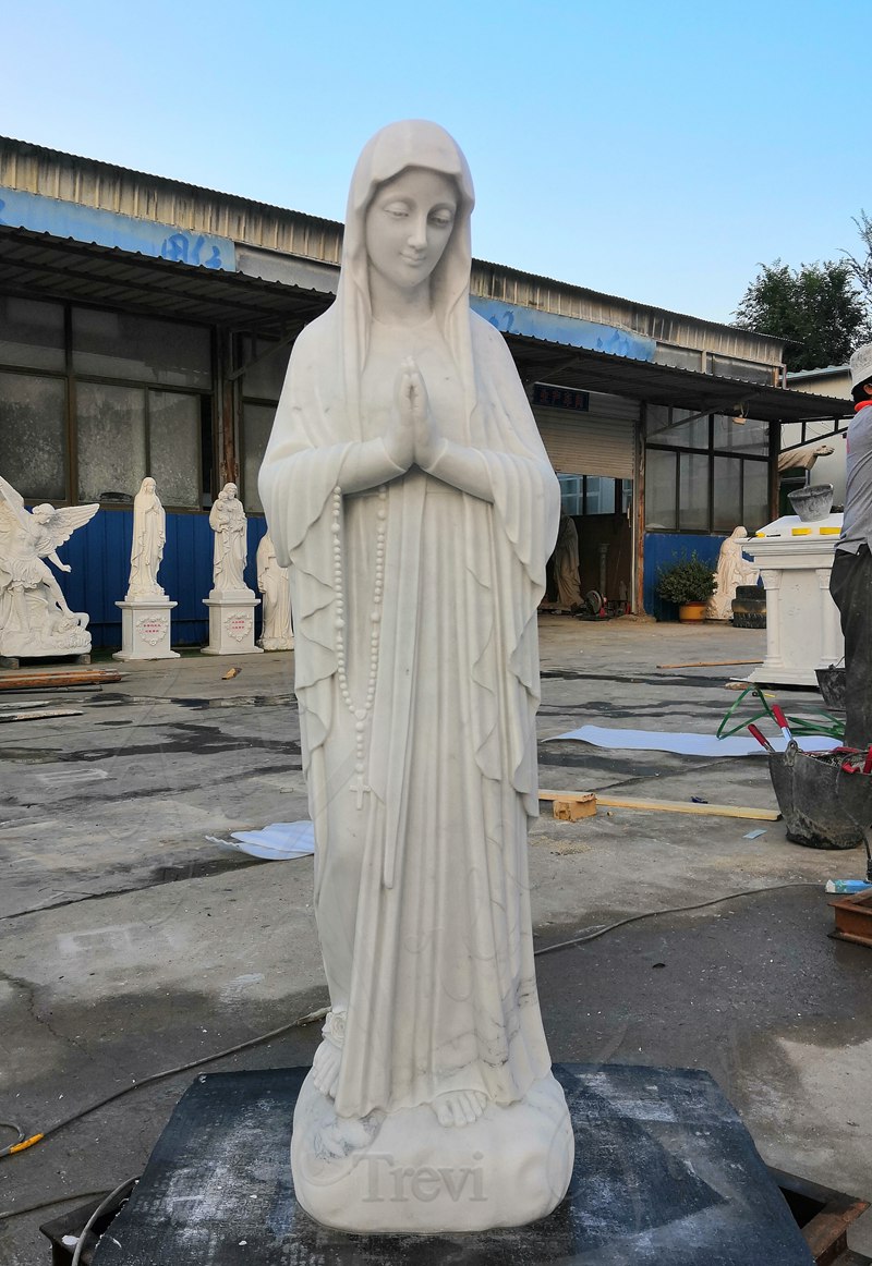 life size marble virgin mary praying statue