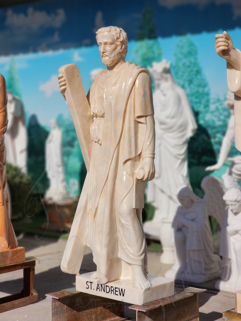 life size marble saint andrew statue