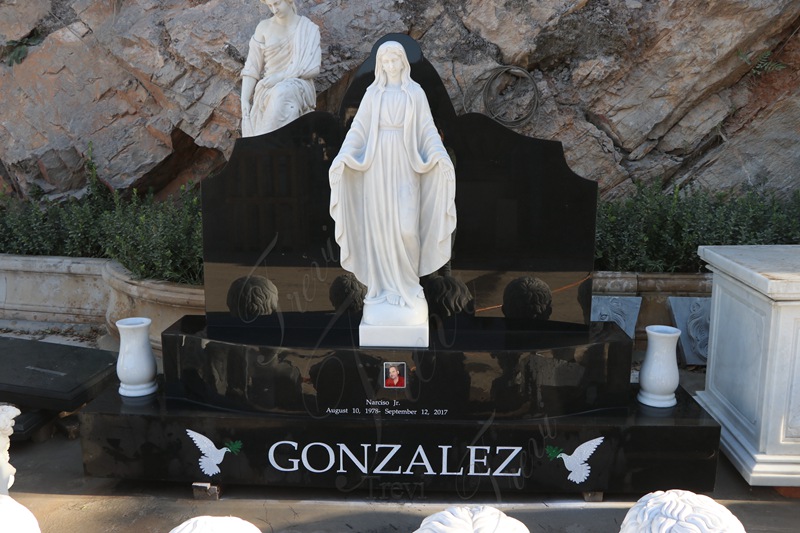 virgin mary headstone for cemetery