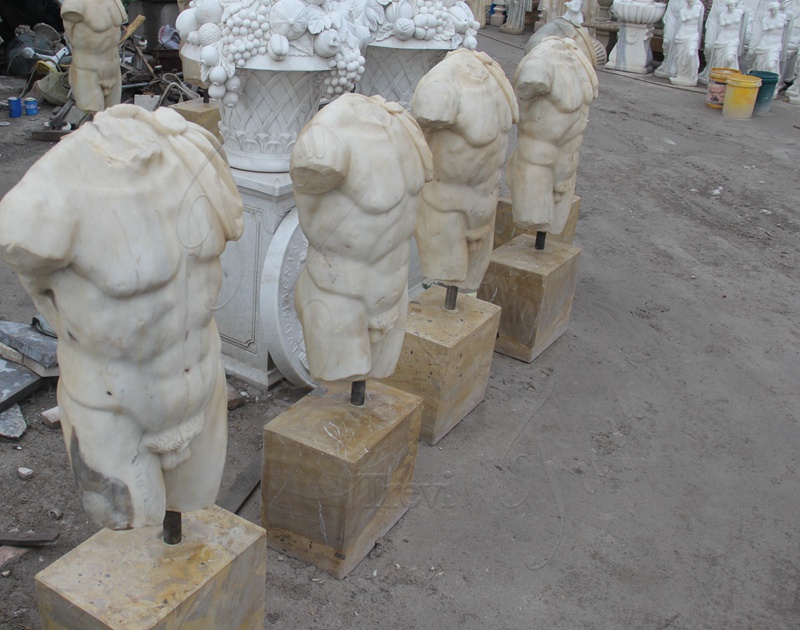 marble torso sculptures for indoor decor