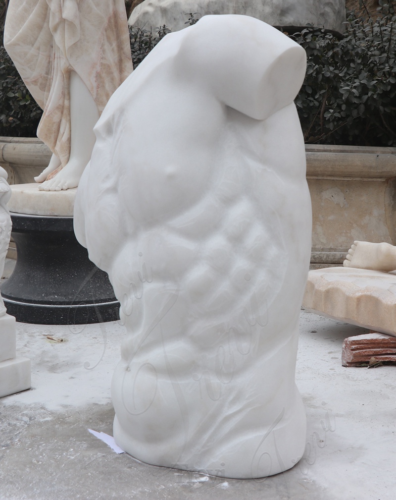 white marble torso sculpture for indoor decor for sale