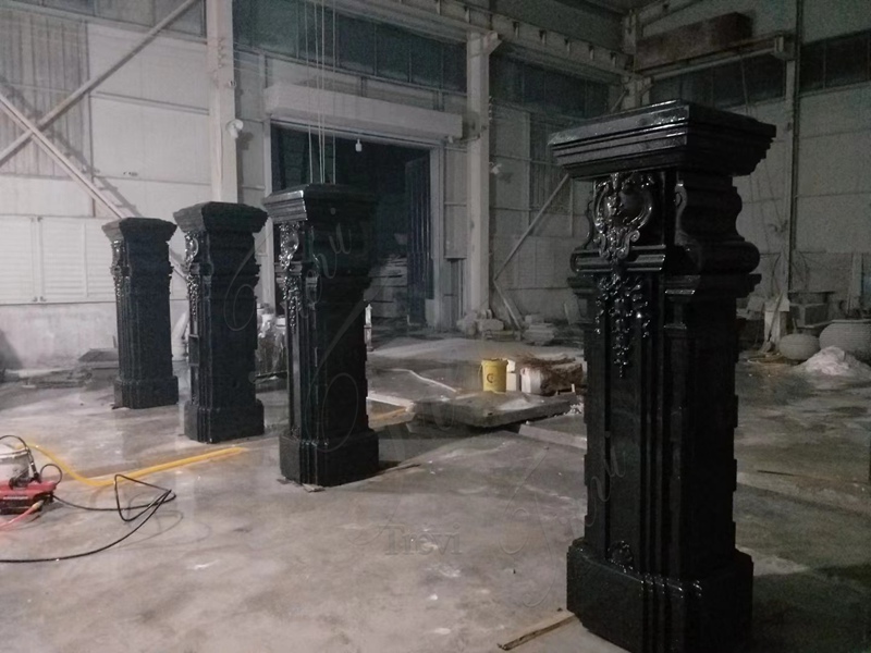 black marble gate pillars