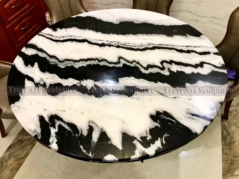 italian panda white marble table