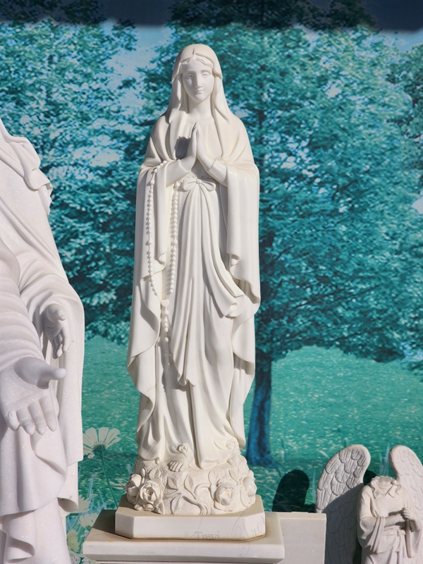 our lady of lourdes marble statue