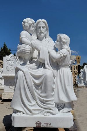 jesus with children statue
